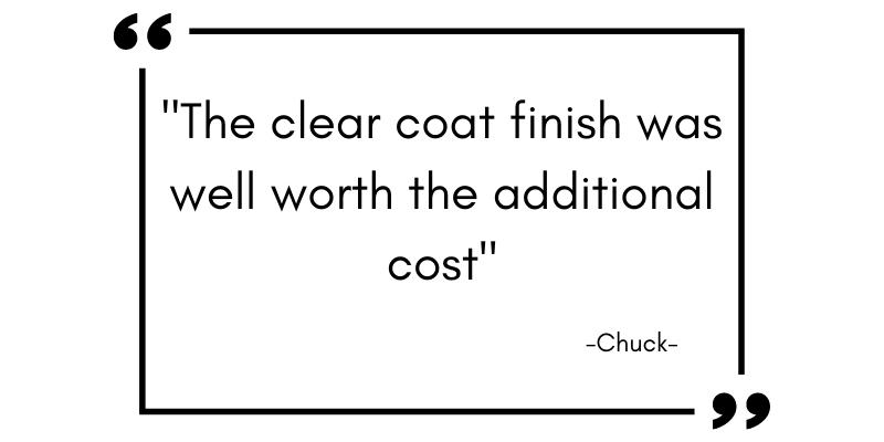 A quote from Chuck about clear coat. 