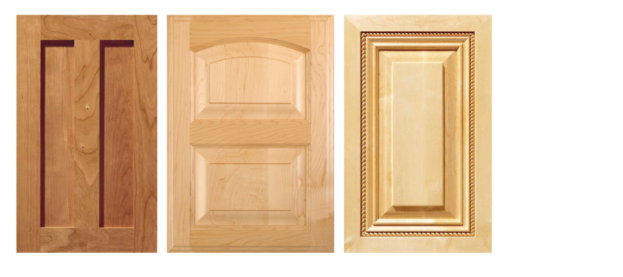Decorative panel cabinet door style featuring custom center stiles, center rails, and detailed molding profiles. A popular cabinet door style for custom, luxury, and designer kitchen cabinetry.