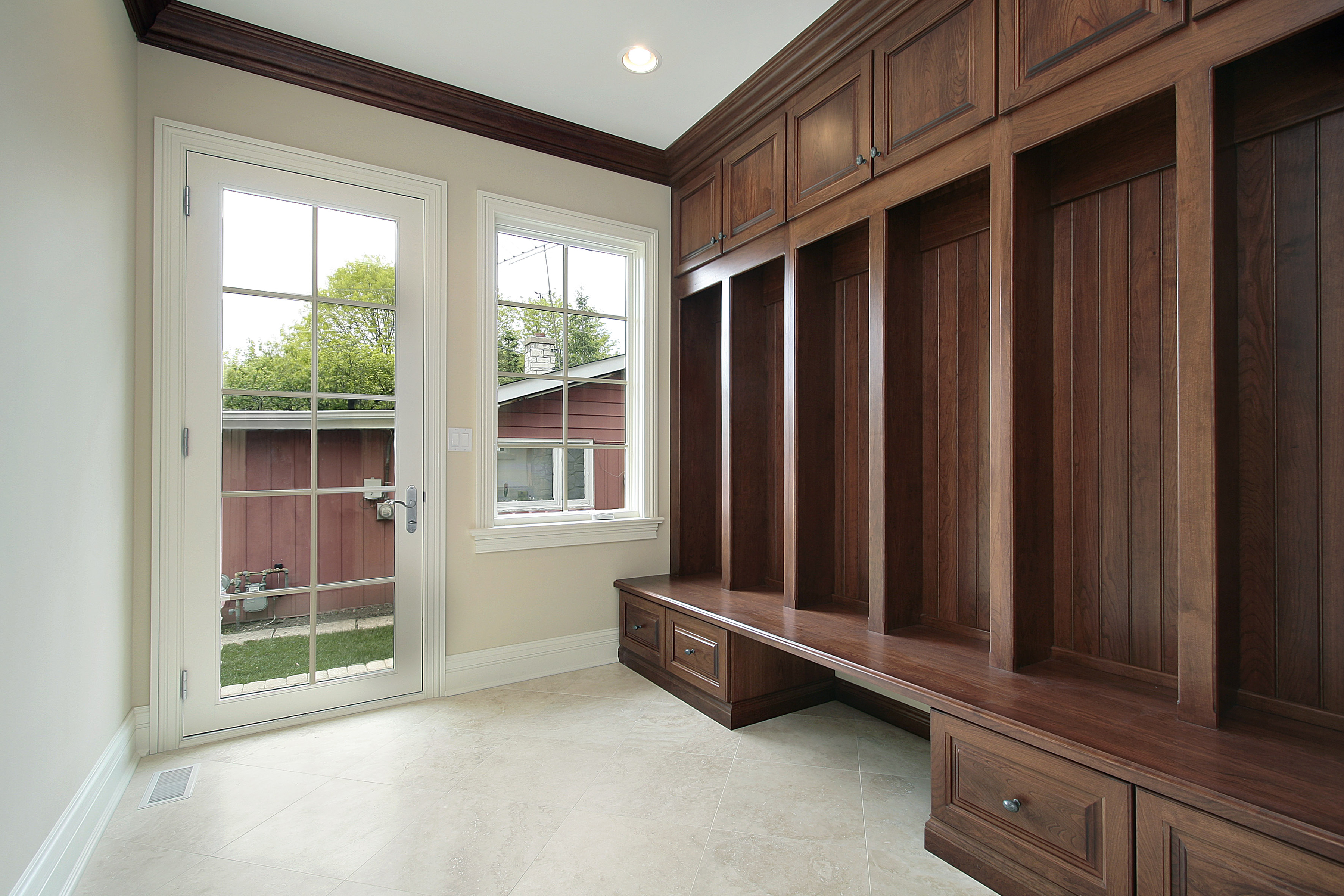 Wood mudroom 