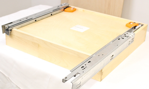 Blum TANDEM Plus BLUMOTION Undermount Slides on 9 ply baltic birch drawer box