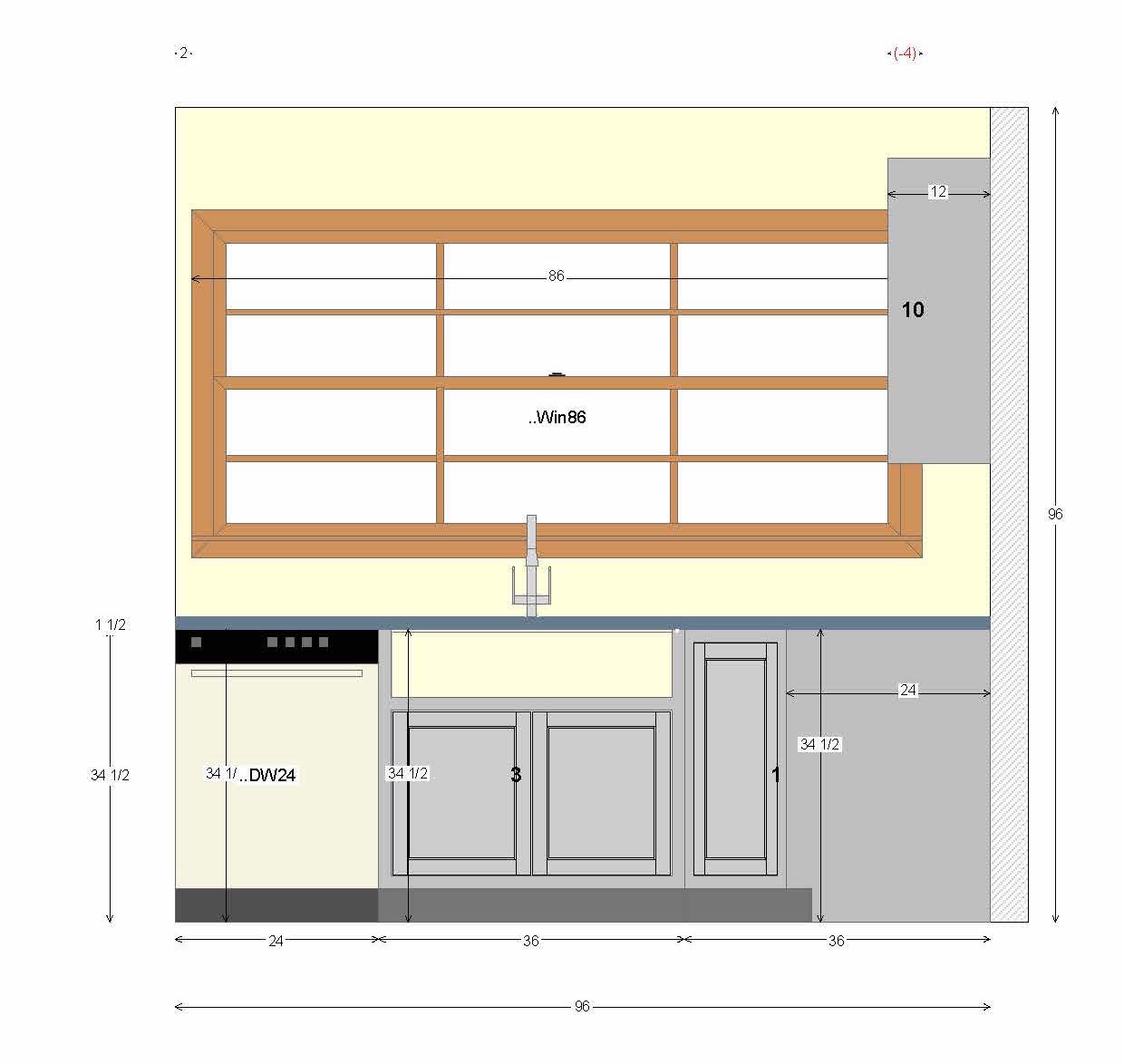 The left wall in an U-shaped kitchen layout design.