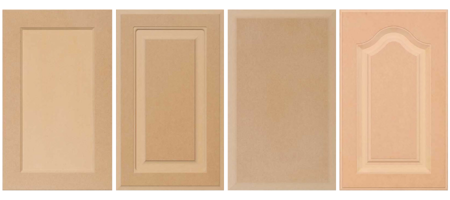 MDF cabinet door style featuring a smooth engineered surface ideal for painted finishes. A popular kitchen cabinet door style for painted, transitional, and contemporary kitchen designs.