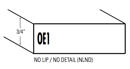 The OE1 outside edge diagram with measurements.