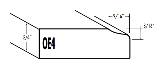 The OE4 outside edge diagram with measurements.