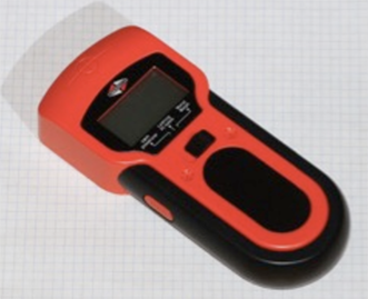 An orange and black stud finder