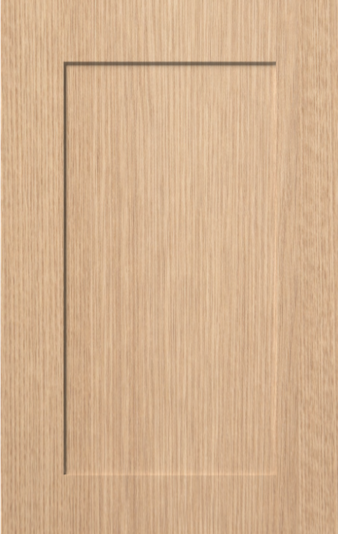 Rift White Oak Slab Unfinished Cabinet Door Rift White Oak unfinished slab cabinet door featuring straight grain patterns and a modern minimalist design for custom cabinetry.