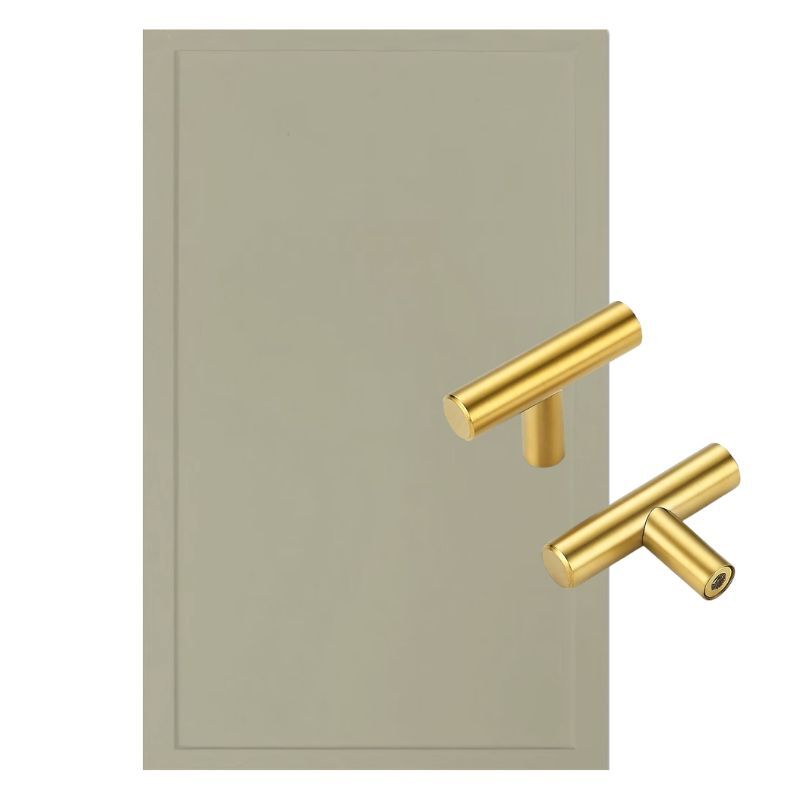 shaker skinny cabinet door in sage green finish with slim frame and brass hardware