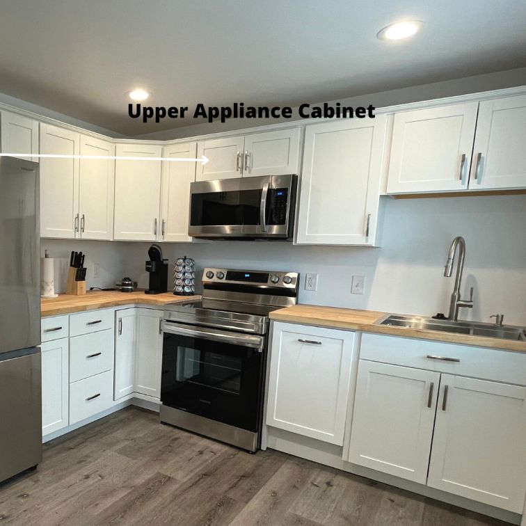 Upper appliance cabinet box.