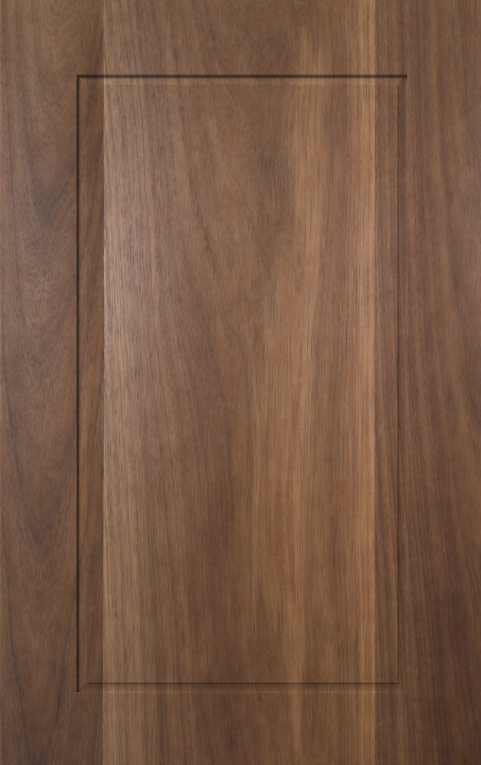 Walnut Unfinished Shaker Cabinet Door Walnut unfinished Shaker cabinet door featuring rich chocolate-brown tones, natural color variation, and elegant grain patterns for luxury custom cabinetry.