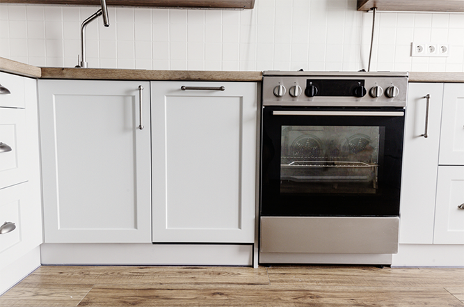 White Shaker cabinet doors. 